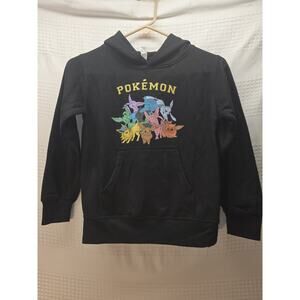 Zuni Pokemon Hoodie Kids Size Small 4/5 Black Logo